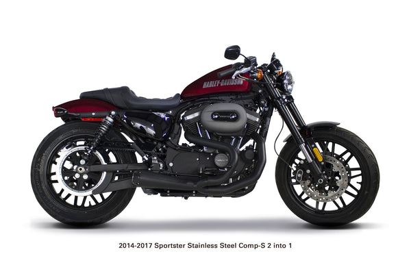 Harley Davidson Sportster (2014-2021) Comp-S 2-1 Ceramic Black Full System  - Part Number 005-4580199-B