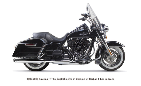 Two Brothers Racing, add an item to your shopping cart: Harley Davidson  (2017) Touring Comp-S Black with Aluminum Endcap Dual Slip-On Exhaust  005-4560499D-B