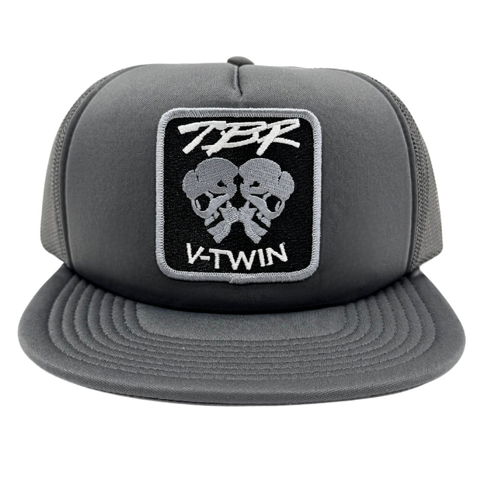 TBR Trucker Hat - Monochrome Skulls - Gray - Two Brothers Racing