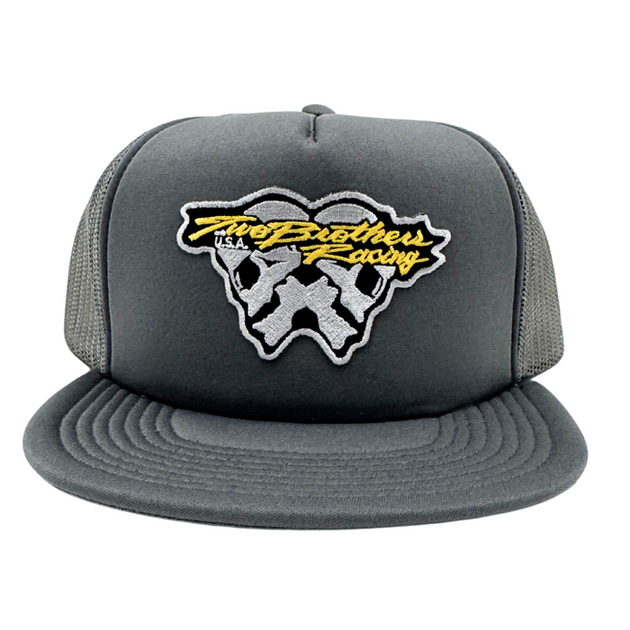 TBR Trucker Hat - Racing Skulls - Gray - Two Brothers Racing